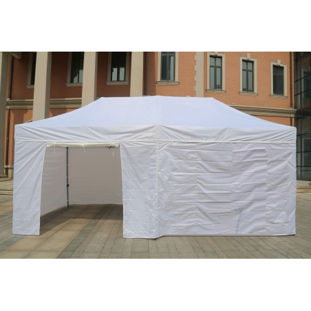 Telo laterale 6x2mt bianco impermeabile per gazebo richiudibile 3x6mt