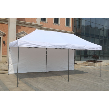 Telo laterale 6x2mt bianco impermeabile per gazebo richiudibile 3x6mt