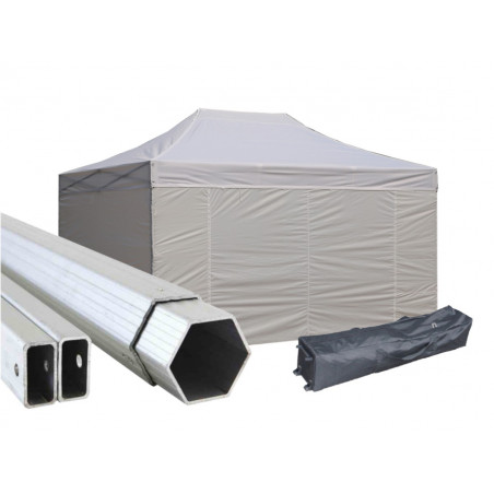 Gazebo pieghevole professionale 3x4.5mt Alluminio 6cm Bianco