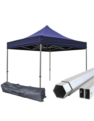 Gazebo pieghevole professionale 4x4mt - Alluminio 6cm - Blu