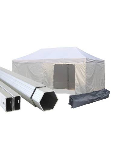 Gazebo pieghevole professionale alluminio 4x8 metri richiudibile  impermeabile bianco