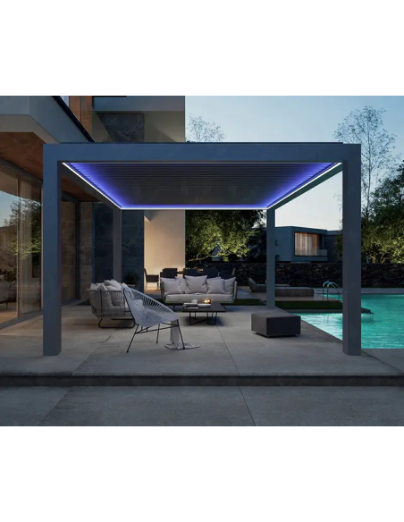 Pergola Bioclimatica Pegaso 4x4 metri - LED RGB motorizzata - 3