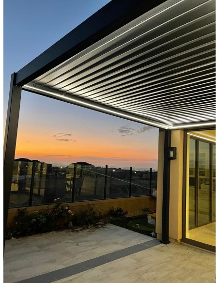 Pergola Bioclimatica Pegaso 4x4 metri - LED RGB motorizzata - 5