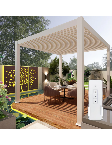 Pergola Bioclimatica Pegaso 4x4 metri - LED RGB motorizzata - 8