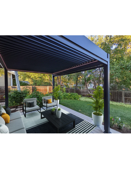 Pergola Bioclimatica Pegaso 4x4 metri - LED RGB motorizzata - 11