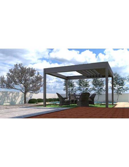 Pergola Bioclimatica Retrattile Symphonia 4x6 metri - LED RGB motorizzata - 5