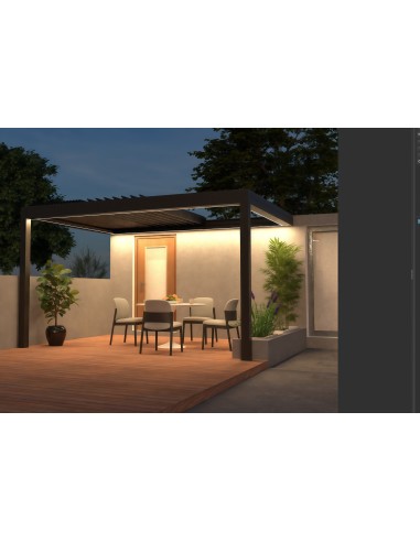 Pergola Bioclimatica Retrattile Symphonia 4x6 metri - LED RGB motorizzata - 9