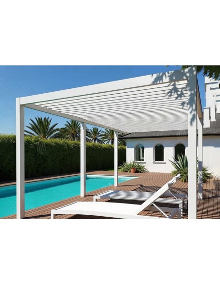 Pergola Bioclimatica Retrattile Symphonia 4x8 metri - LED RGB motorizzata - 2