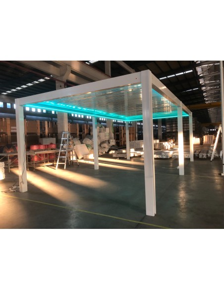 Pergola Bioclimatica Pegaso 4x8 metri - LED RGB motorizzata - 12