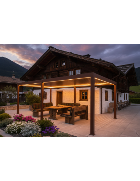 Pergola Bioclimatica Pegaso 4x8 metri - LED RGB motorizzata - 3