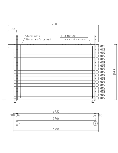 MOD. SMERALDO 300X300 CM - 34 mm - CASETTA PER IL GIARDINO - 9