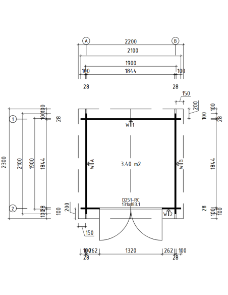 MOD. TOPAZIO 210X210 CM - 28 mm - CASETTA PER IL GIARDINO - 11