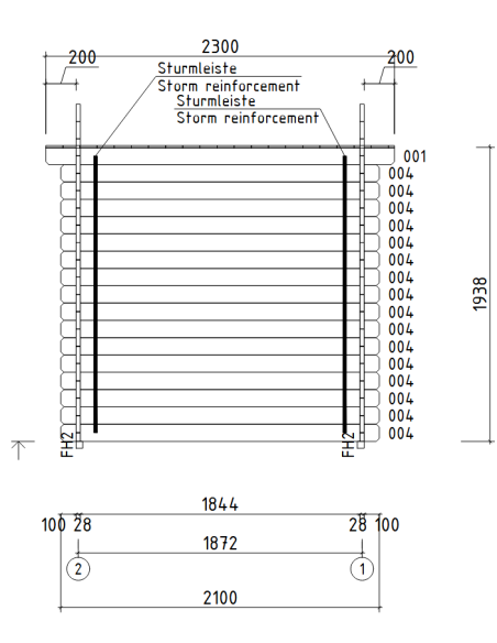 MOD. TOPAZIO 210X210 CM - 28 mm - CASETTA PER IL GIARDINO - 12