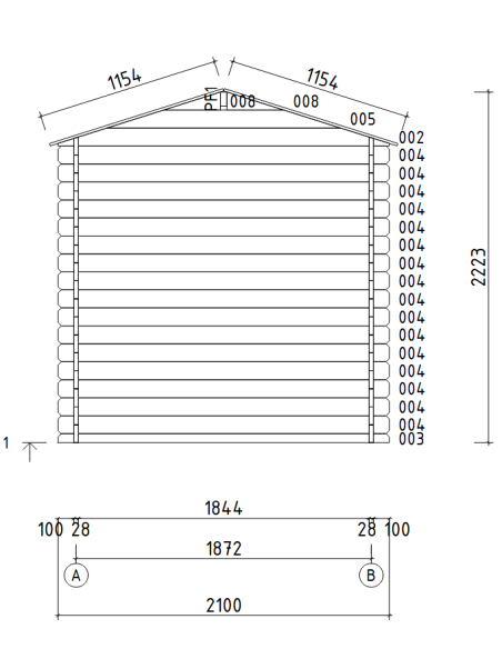 MOD. TOPAZIO 210X210 CM - 28 mm - CASETTA PER IL GIARDINO - 13