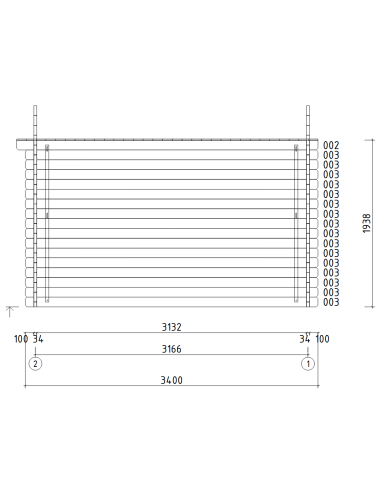 MOD. AMBRA 340X340 CM - 34 mm - CASETTA PER IL GIARDINO - 10