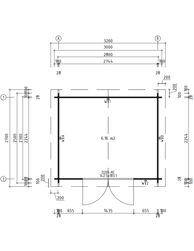 MOD. GIADA 300X250CM - 28 mm - CASETTA PER IL GIARDINO - 7