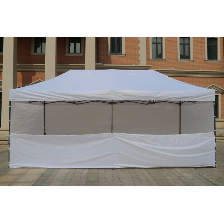 Gazebo pieghevole 3x6xh.2,50 mt, struttura in acciaio, colore bianco