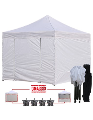 3x3 MT BIANCO Gazebo richiudibile impermeabile con pareti