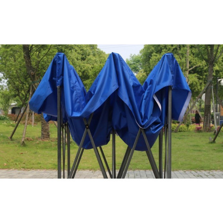 Gazebo pieghevole professionale 3x3mt Blu Acciaio 3cm - Mondo Gazebo