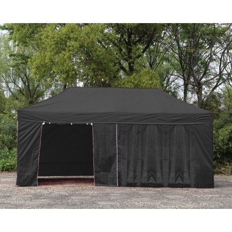 Gazebo pieghevole professionale 3x6 mt Nero Acciaio 3cm - Mondo Gazebo