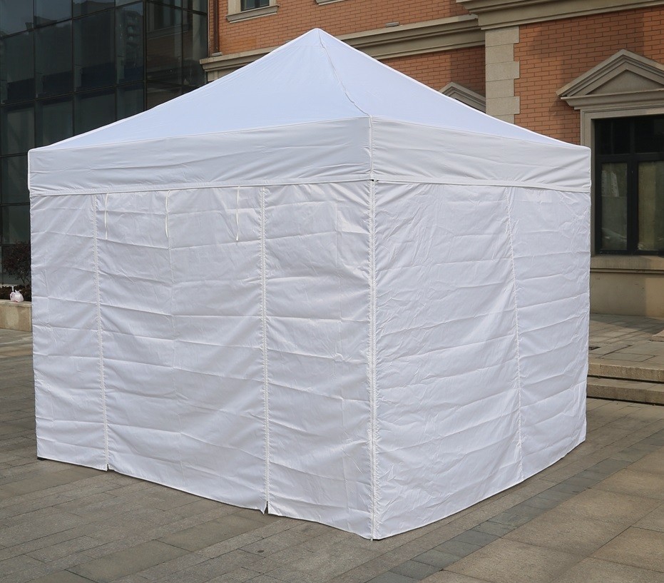 Gazebo pieghevole 3x3 bianco professionale in acciaio 40 mm con pareti