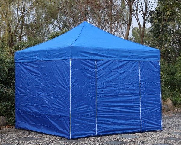 Gazebo pieghevole 3x3 blu professionale in acciaio 40 mm con pareti