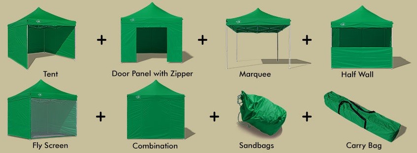 Dotazione del gazebo pieghevole 3x3 verde