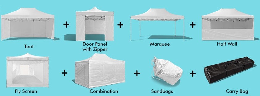 Dotazione del gazebo pieghevole 4,5x3 bianco