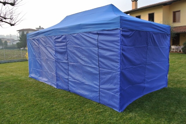 Gazebo 4,5x3 blu per mercatini e fiere