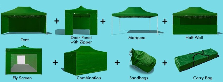 Dotazione del gazebo pieghevole 4,5x3 verde