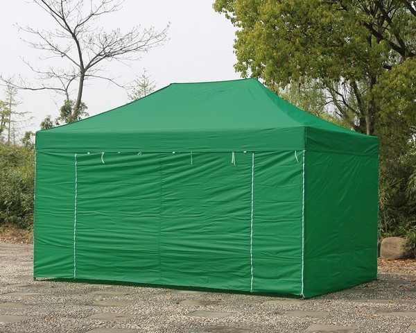 Gazebo pieghevole 4,5x3 verde professionale in acciaio 40 mm con pareti