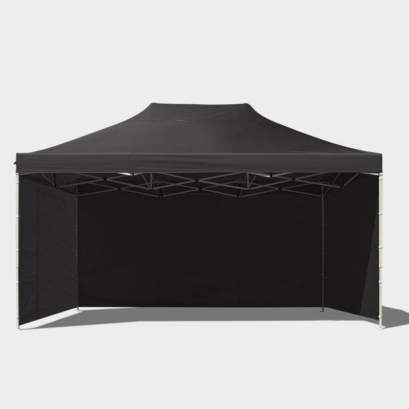 Gazebo pieghevole 4,5x3 nero aperto