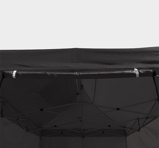 Dettaglio del telo del gazebo 4,5x3 nero