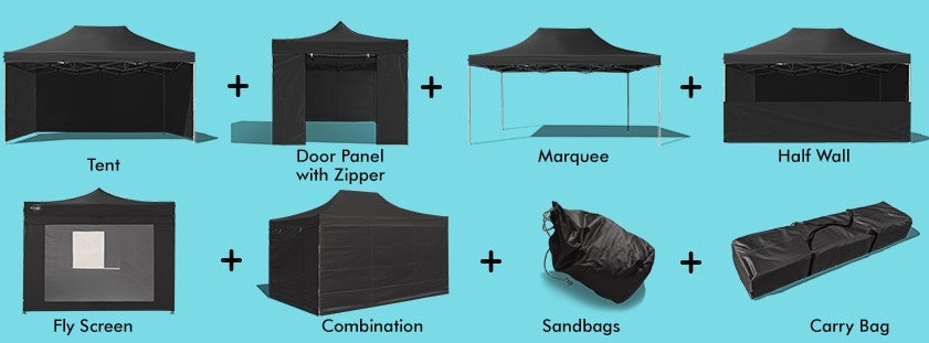 Dotazione del gazebo pieghevole 4,5x3 nero