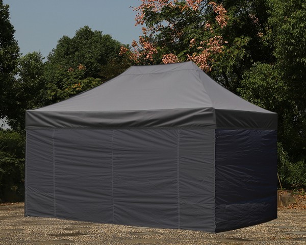 Gazebo pieghevole 4,5x3 nero professionale in acciaio 40 mm con pareti