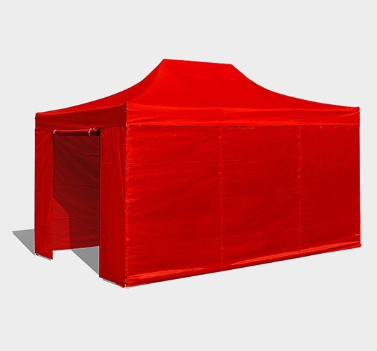 Dettaglio del telo del gazebo 4,5x3 rosso