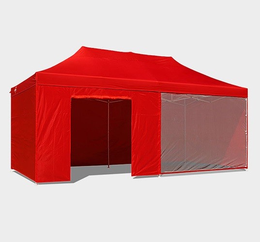 Porta con zip del gazebo 6x3 rosso
