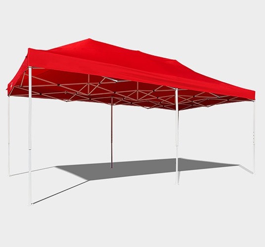 Gazebo pieghevole 6x3 rosso aperto