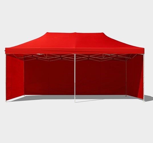 Dettaglio del telo del gazebo 6x3 rosso