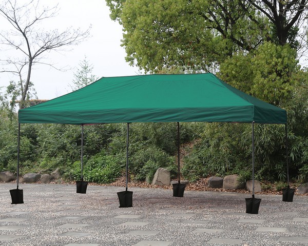Gazebo pieghevole 6x3 verde in acciaio 40 mm montato all'aperto
