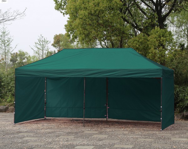 Gazebo 6x3 verde con pareti montate