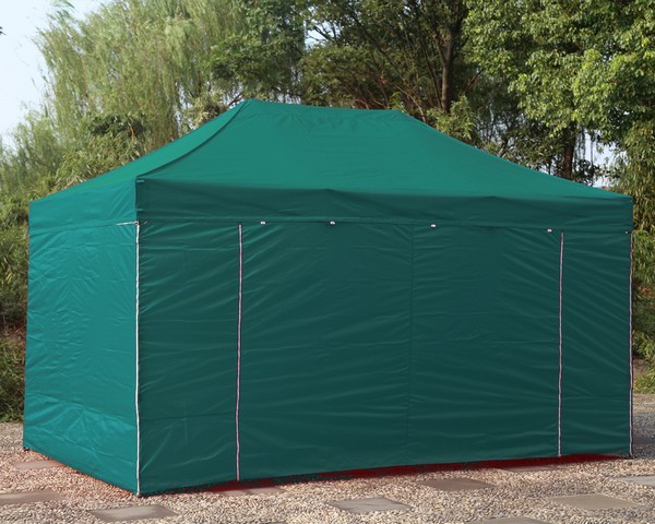 Gazebo pieghevole 6x3 verde professionale in acciaio 40 mm con pareti