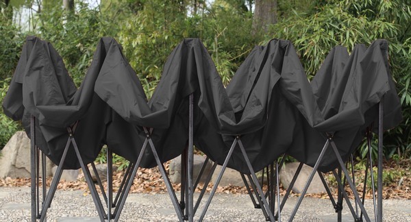 Gazebo 6x3 nero in apertura