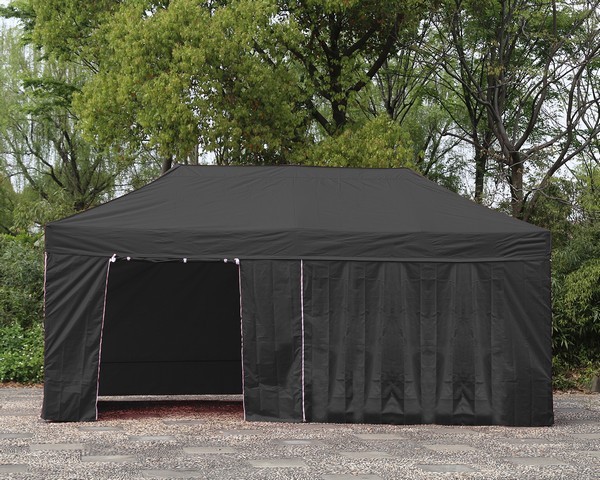 Gazebo 6x3 nero in acciaio 40 mm