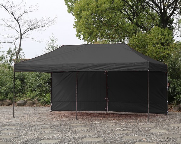 Gazebo 6x3 nero per mercatini e fiere