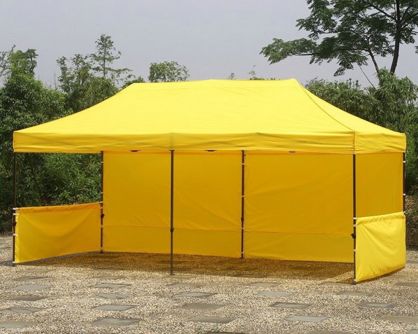 Gazebo pieghevole 6x3 giallo professionale in acciaio 40 mm con pareti