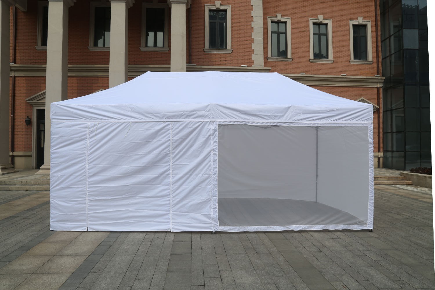 Pareti finestrate del gazebo 6x3 bianco
