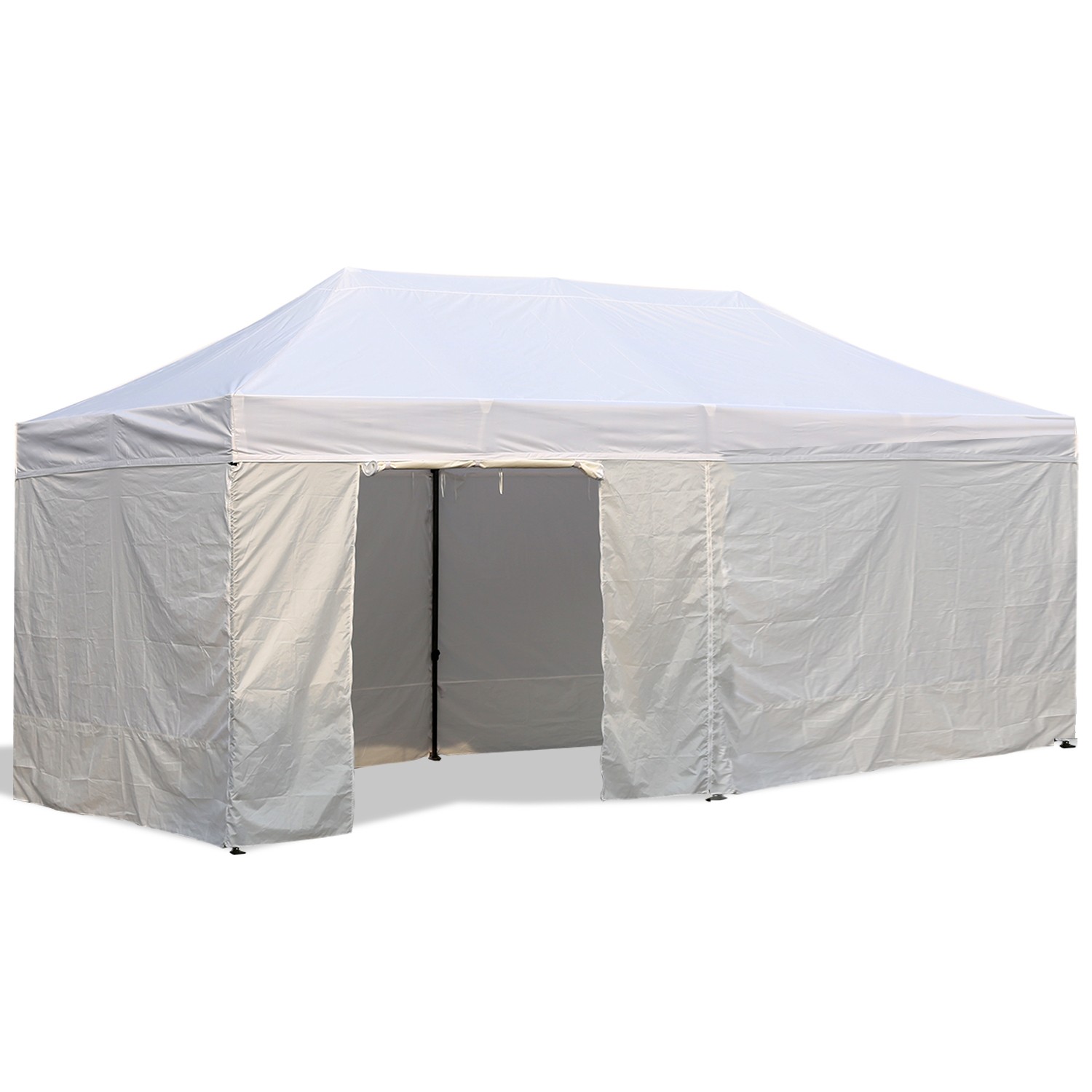 Dotazione del gazebo pieghevole 6x3 bianco con pareti finestrate