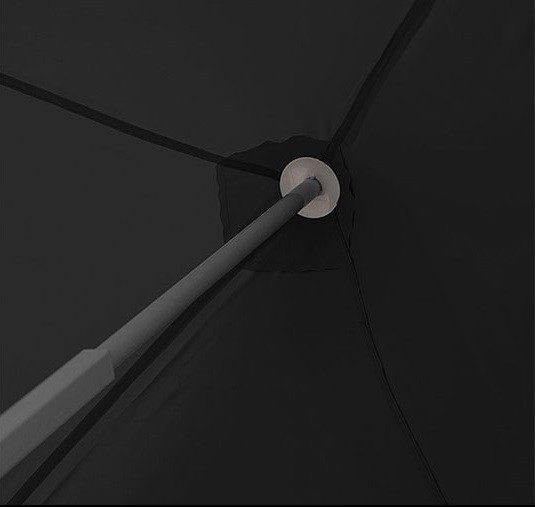 Dettaglio del telo tetto del gazebo 3x3 nero