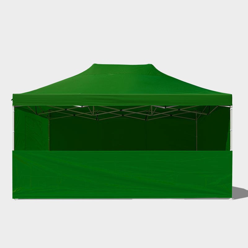 Stand aperto sul fronte del gazebo 4,5x3 verde